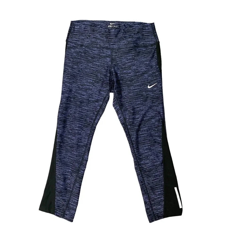 Nike Dri Fit Capri Leggings Womens S Small Running Reflective Cropped *READ